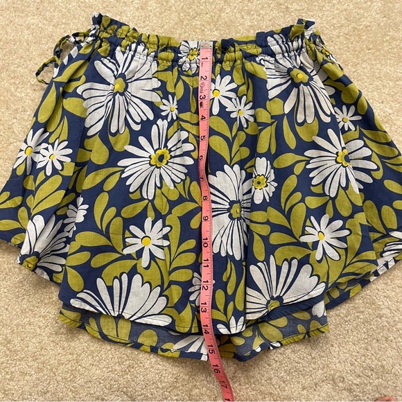 Aerie Skirt Womens Extra Small Blue Green Floral Mini Skirt Lined Elastic Waist - Picture 7 of 7